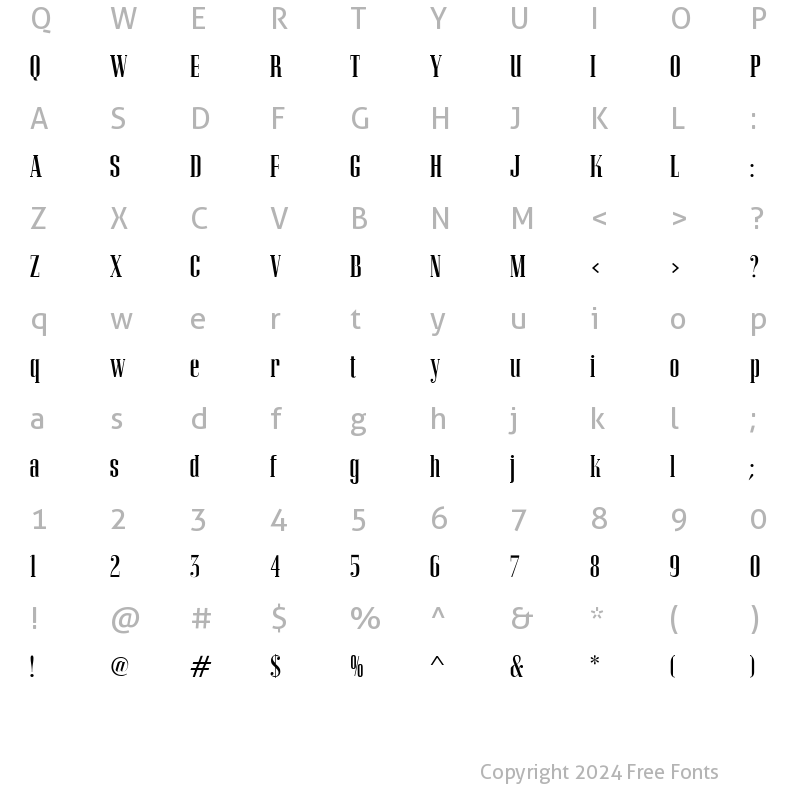 Character Map of APCorvinusSkyline Regular