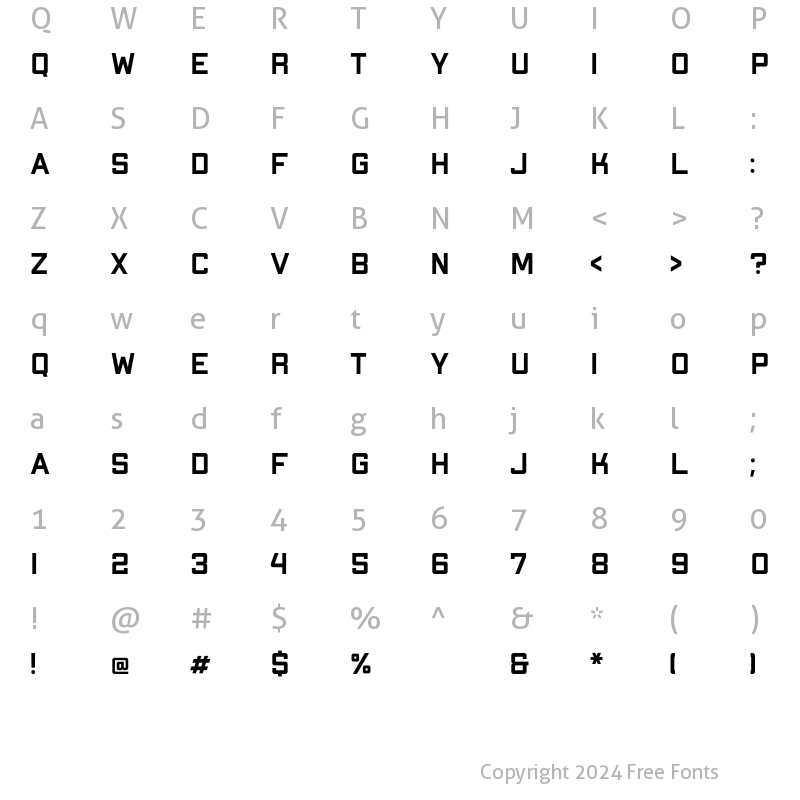 Character Map of Apex Mk2 Bold Extended