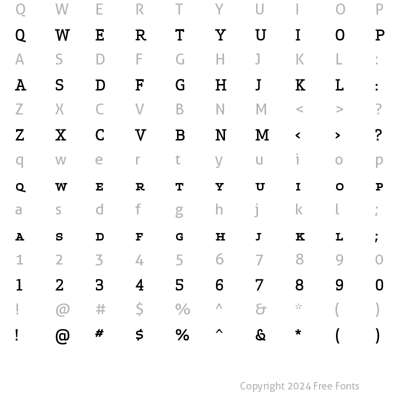 Character Map of Apex Serif Medium Caps Regular