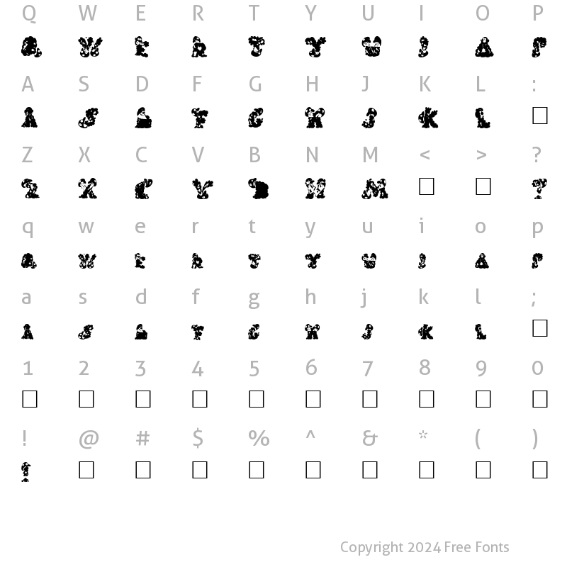 Character Map of Aphrodite Regular