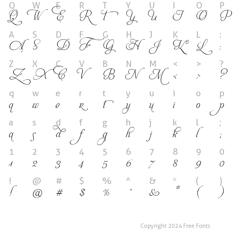 Character Map of AphroditeSlimContextual Regular