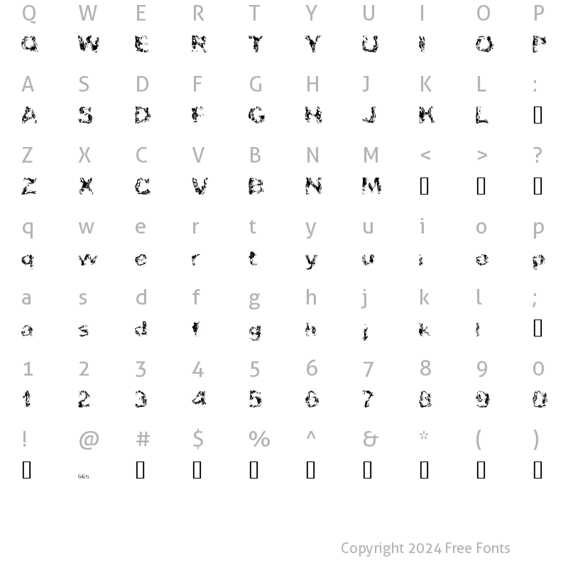 Character Map of Apokalypto Regular