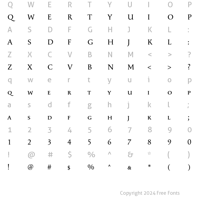 Character Map of Apolline SC Regular