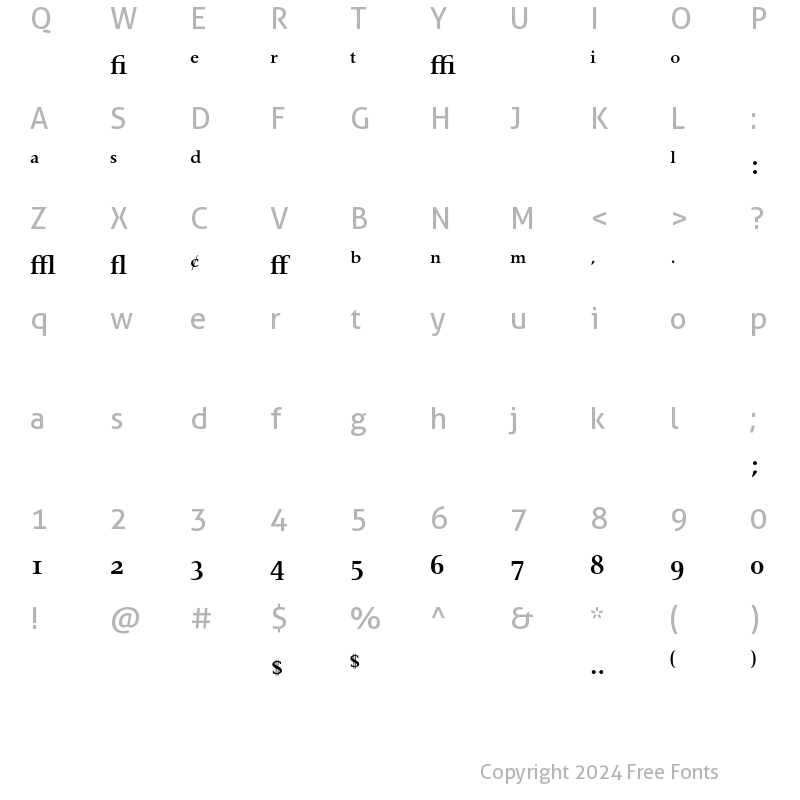 Character Map of Apollo MT Semi Expert Bold