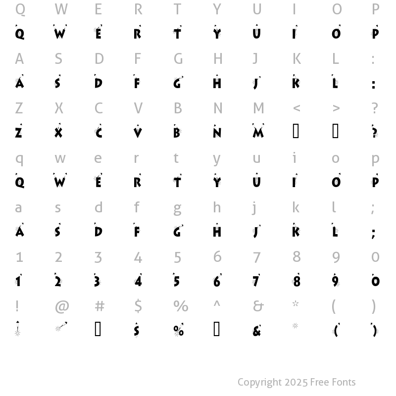 Character Map of Apollo13Condensed Regular