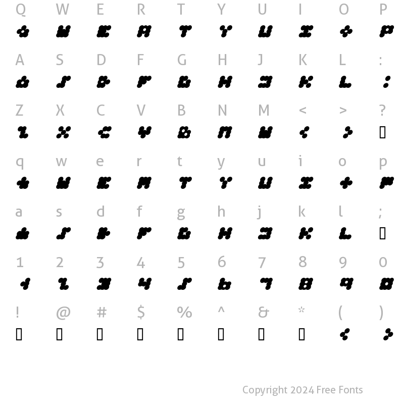 Character Map of Apollo9 Italic