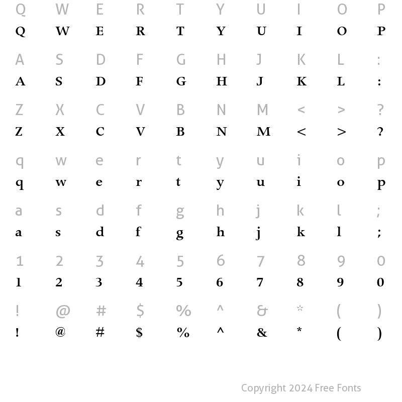 Character Map of ApolloMT-SemiBold Semi Bold