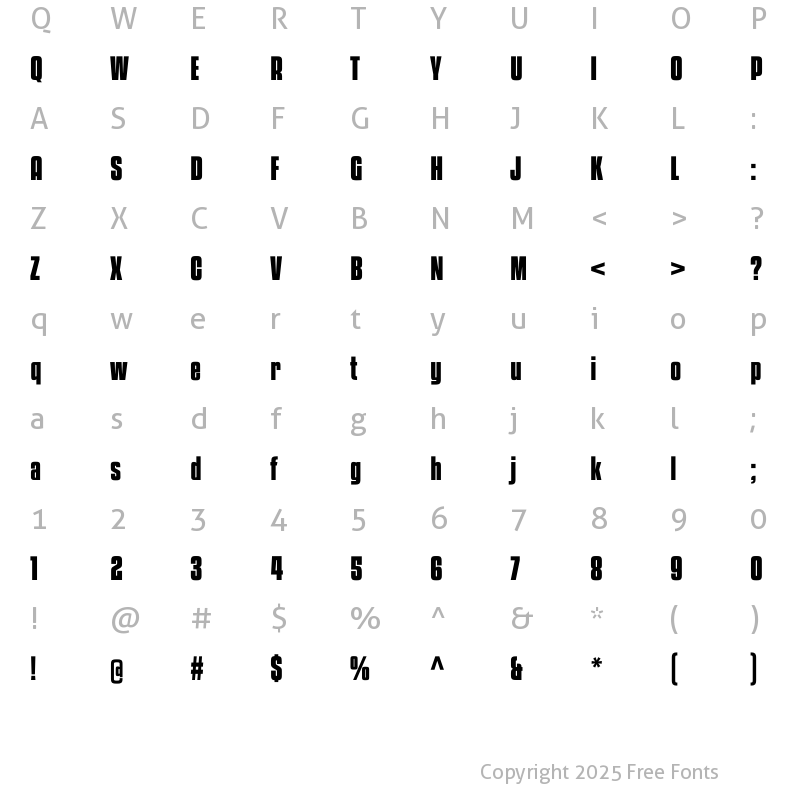 Character Map of Apollonia Pro Bold