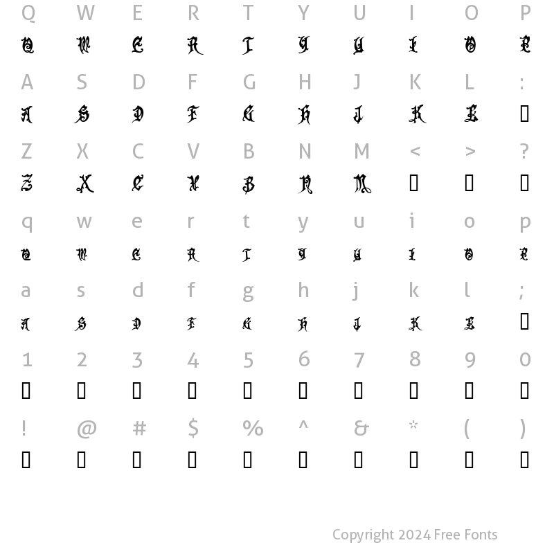 Character Map of Apollyon? Regular