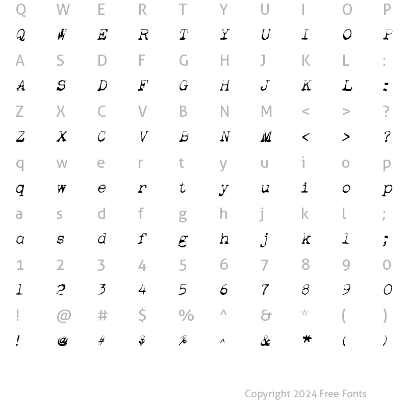 Character Map of Apoplex Italic