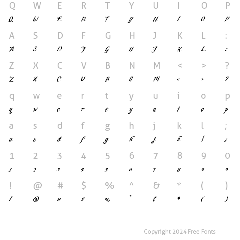 Character Map of AppleSeed Regular