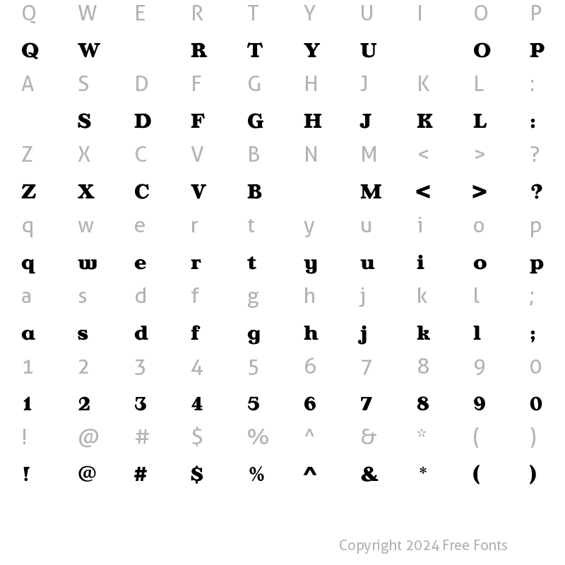 Character Map of AppleyardBold Regular