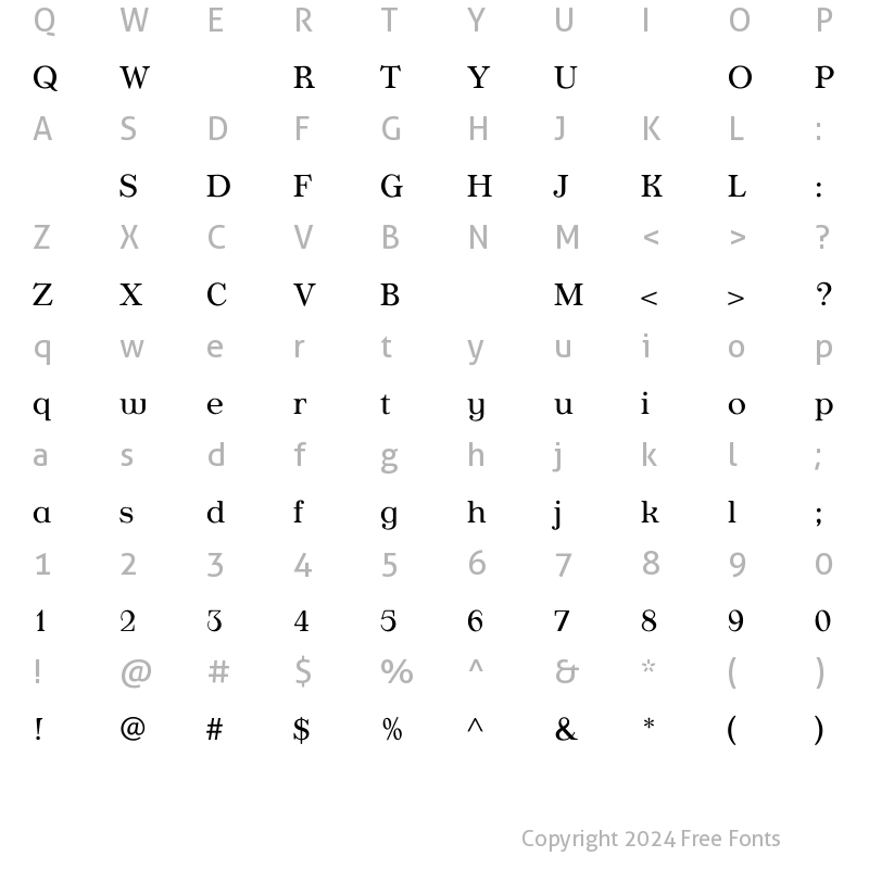 Character Map of AppleyardLight Regular