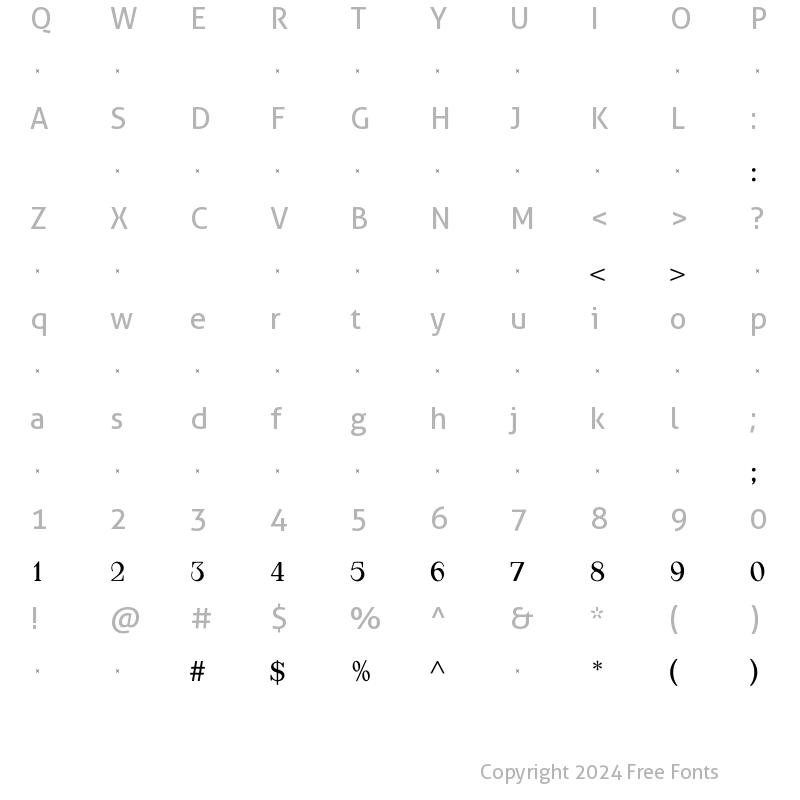 Character Map of AppleyardLightTab Regular