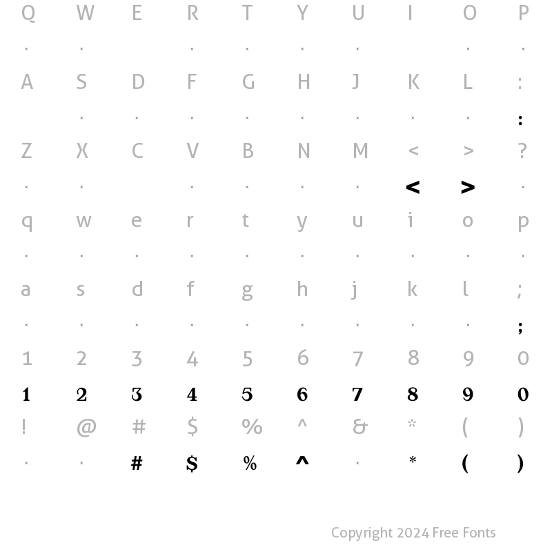 Character Map of AppleyardMediumTab Regular