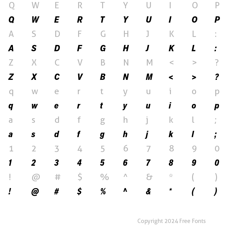 Character Map of AppliedSans CondBlackIt