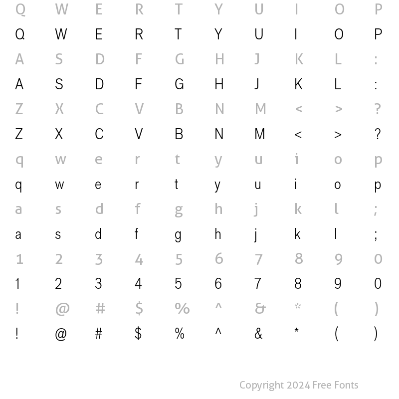 Character Map of AppliedSans CondLight