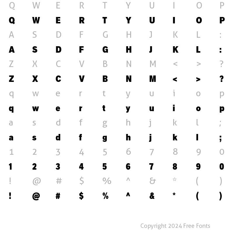 Character Map of AppliedSans CondUltraBlack