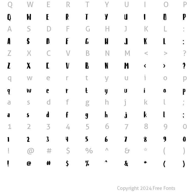 Character Map of Apricot Cake Regular