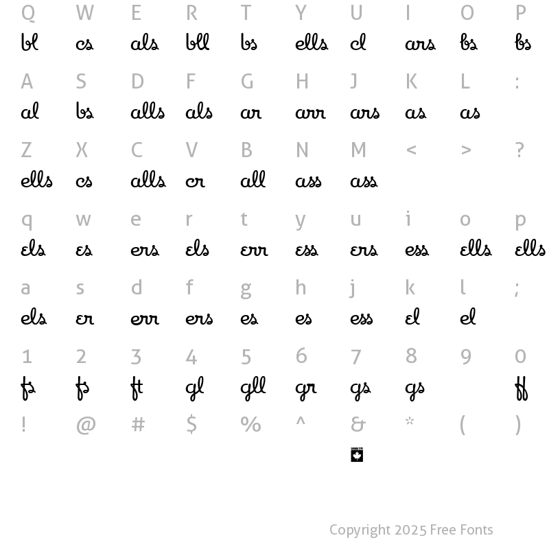 Character Map of Apricot - Ligatures One Regular