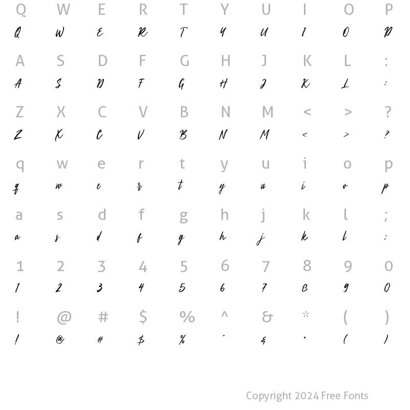 Character Map of Aprictoos Regular