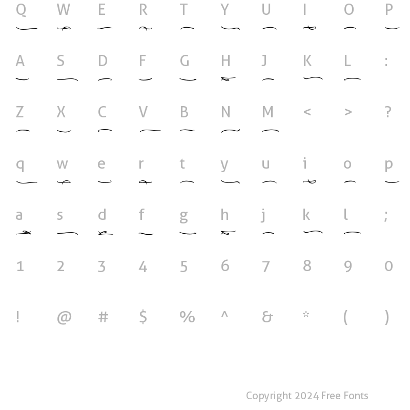 Character Map of Aprictoos swash Regular