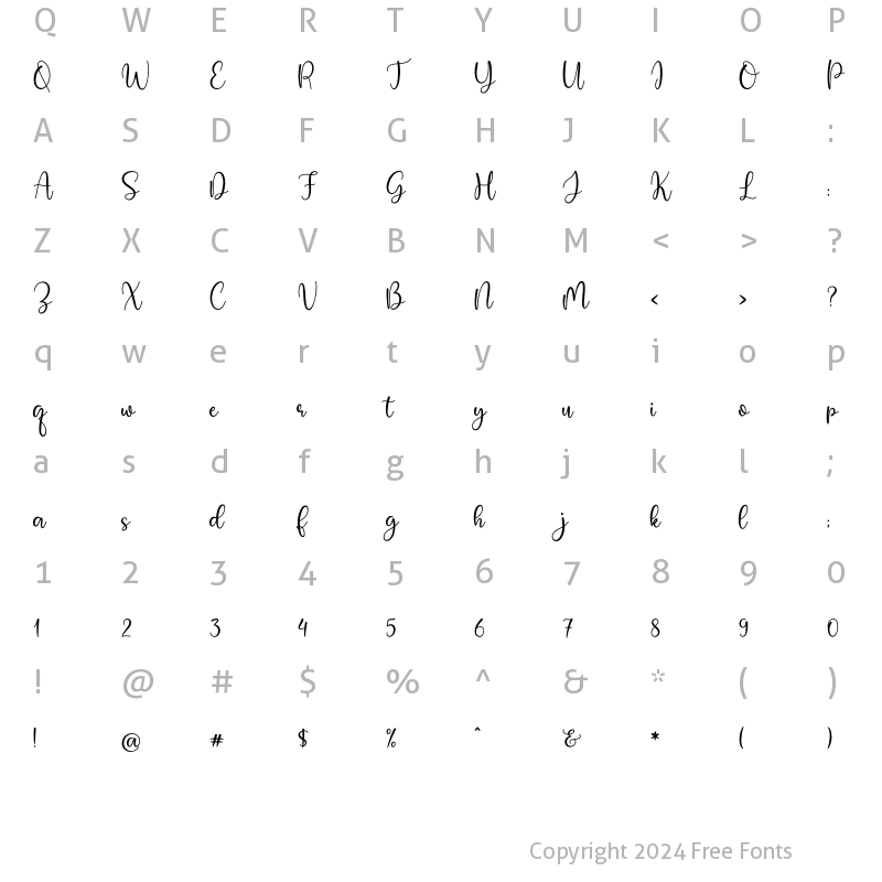 Character Map of Aqeela Regular