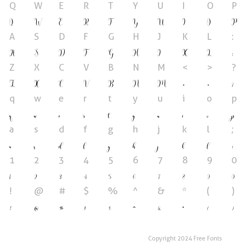 Character Map of aqrasta Regular