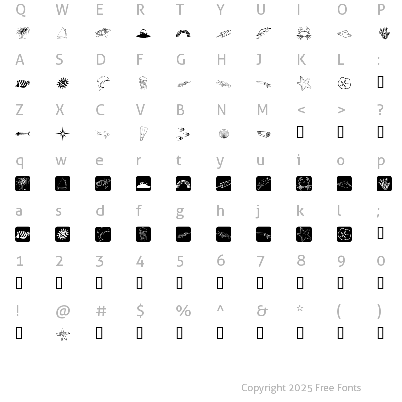 Character Map of AquaMints GD Demo Regular