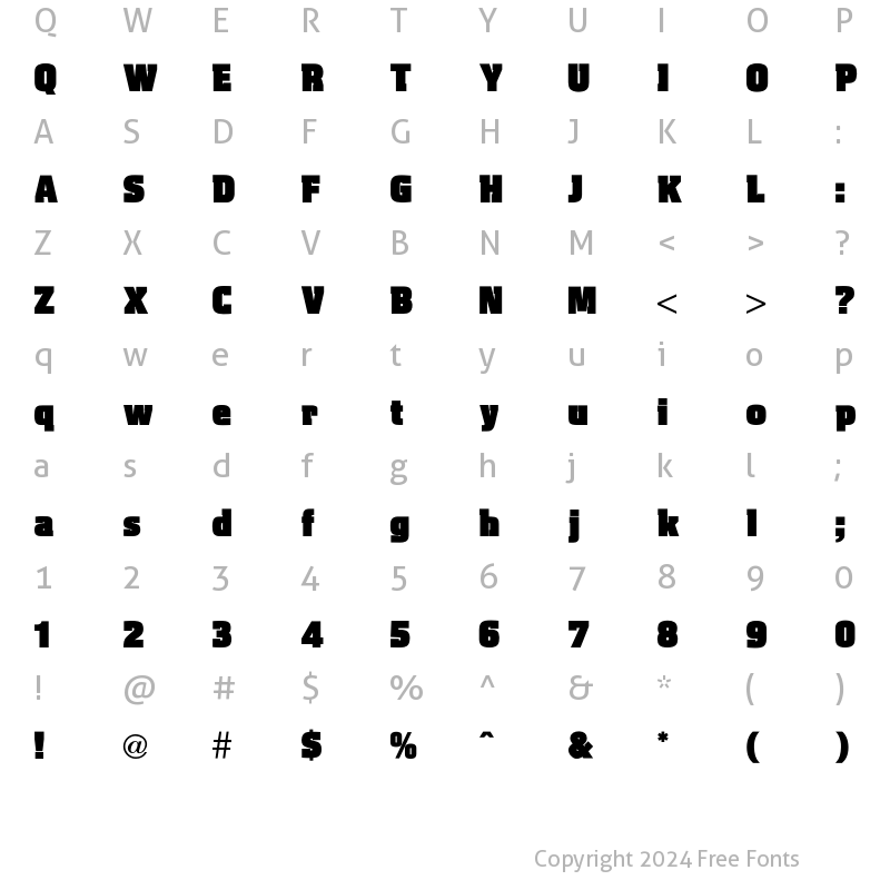 Character Map of Aquarius Ten Regular