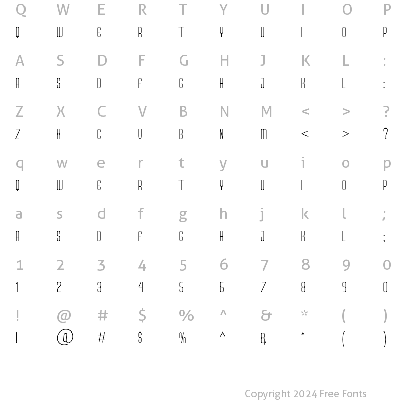 Character Map of Aquatone Regular