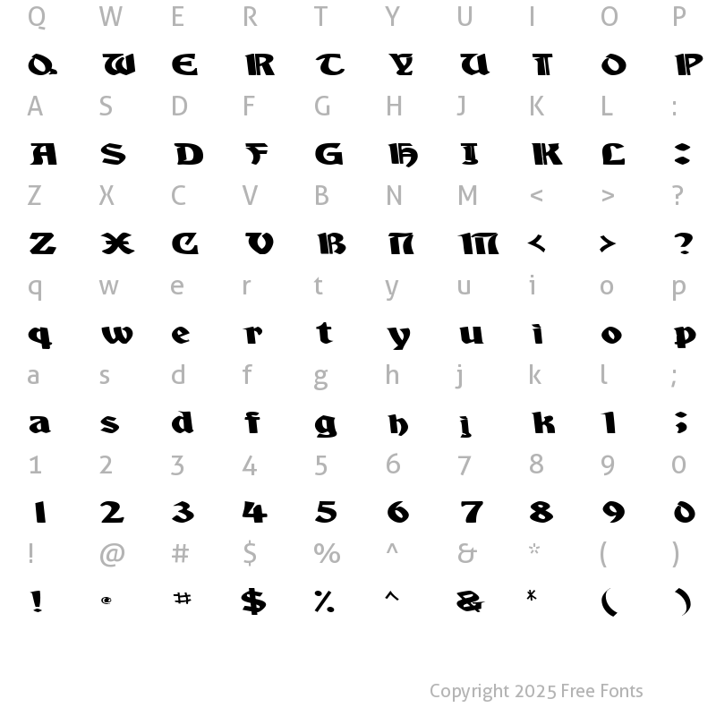 Character Map of AquiEstaSSK Regular