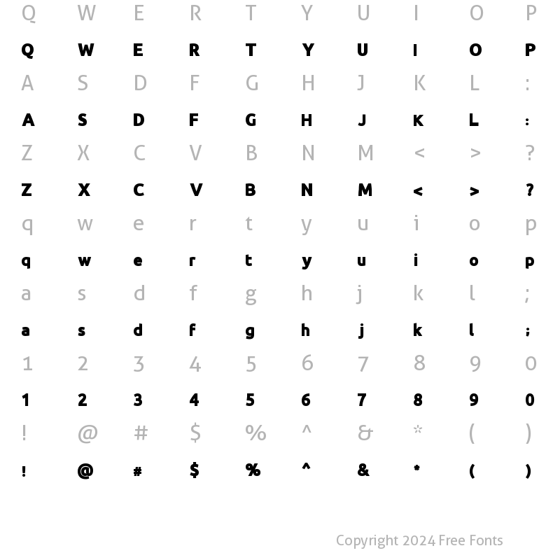 Character Map of Ara Aqeeq ExtraBold