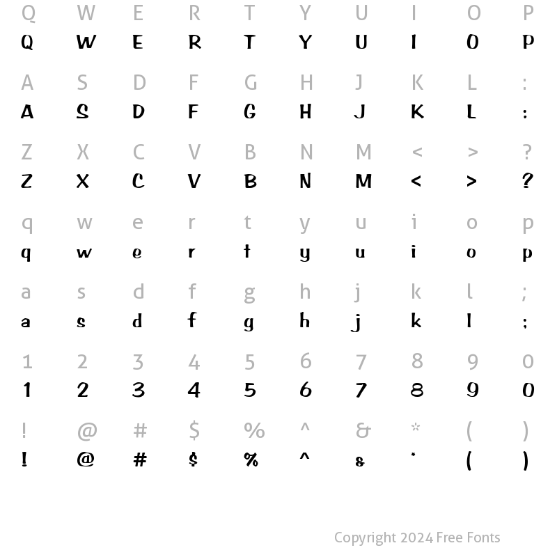 Character Map of ArabBruD Regular