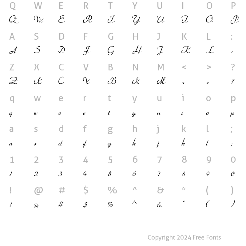 Character Map of Arabella Pro Light