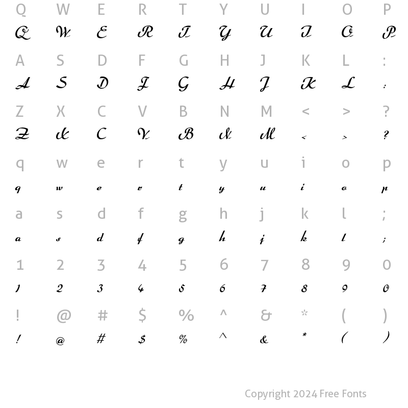 Character Map of Arabella Pro Medium