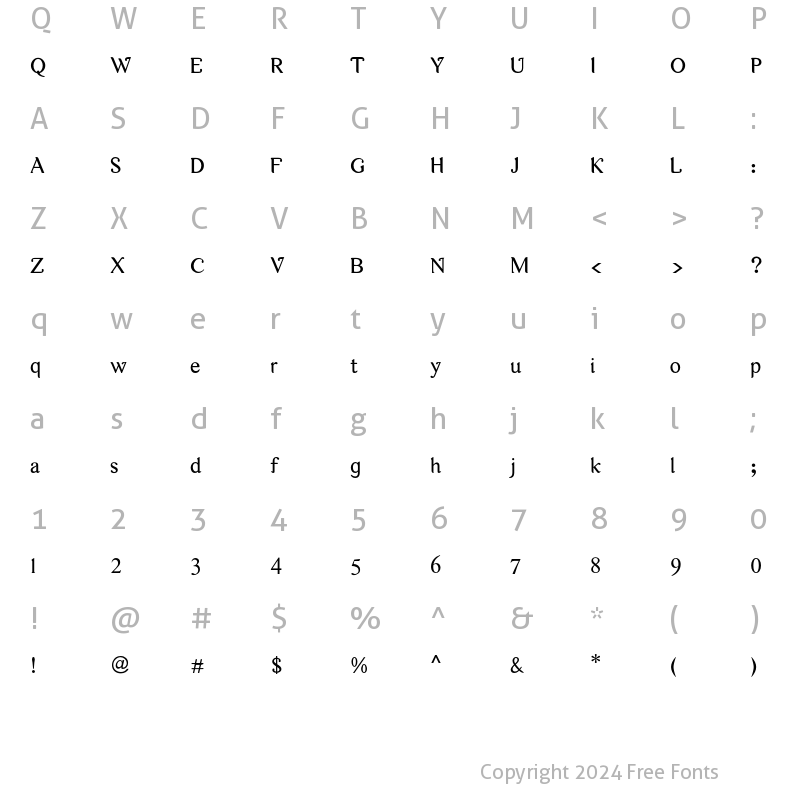 Character Map of Arabetics Latte Regular