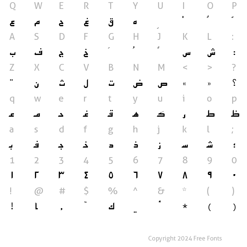 Character Map of Arabic7KufiSSK Regular