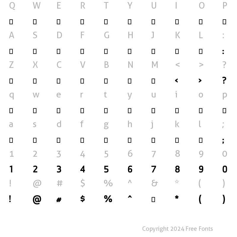 Character Map of ArabicModern Bold