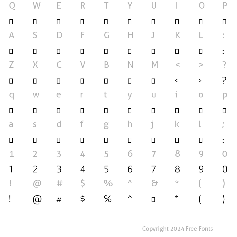 Character Map of ArabicModern Book