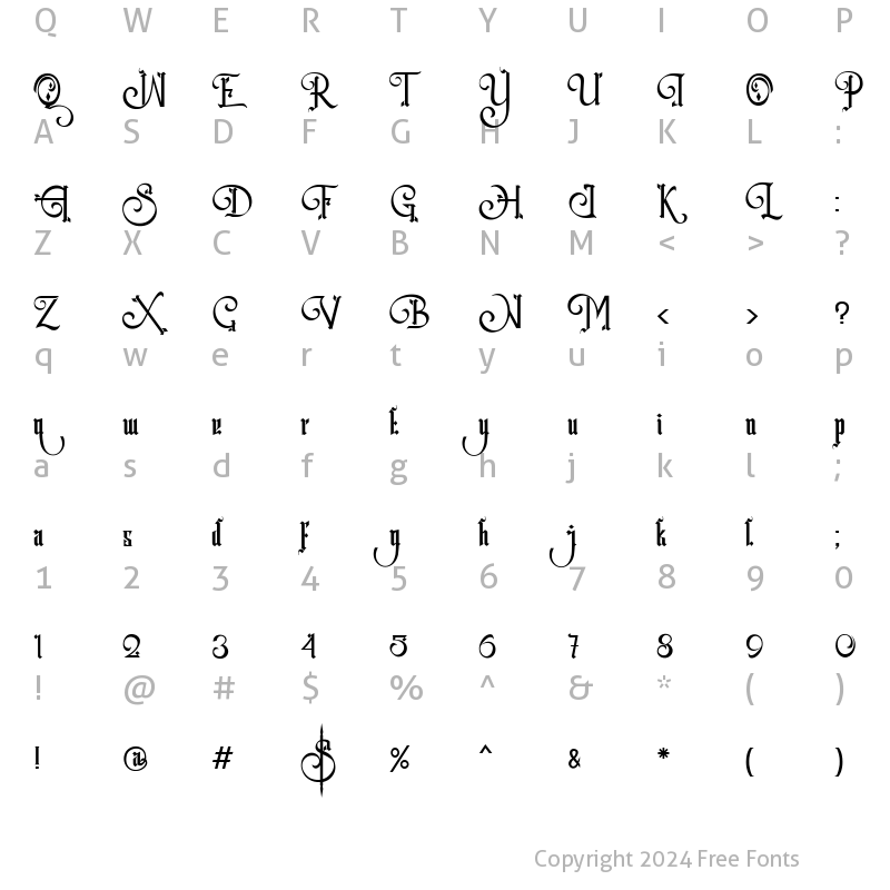 Character Map of Arakunda Regular