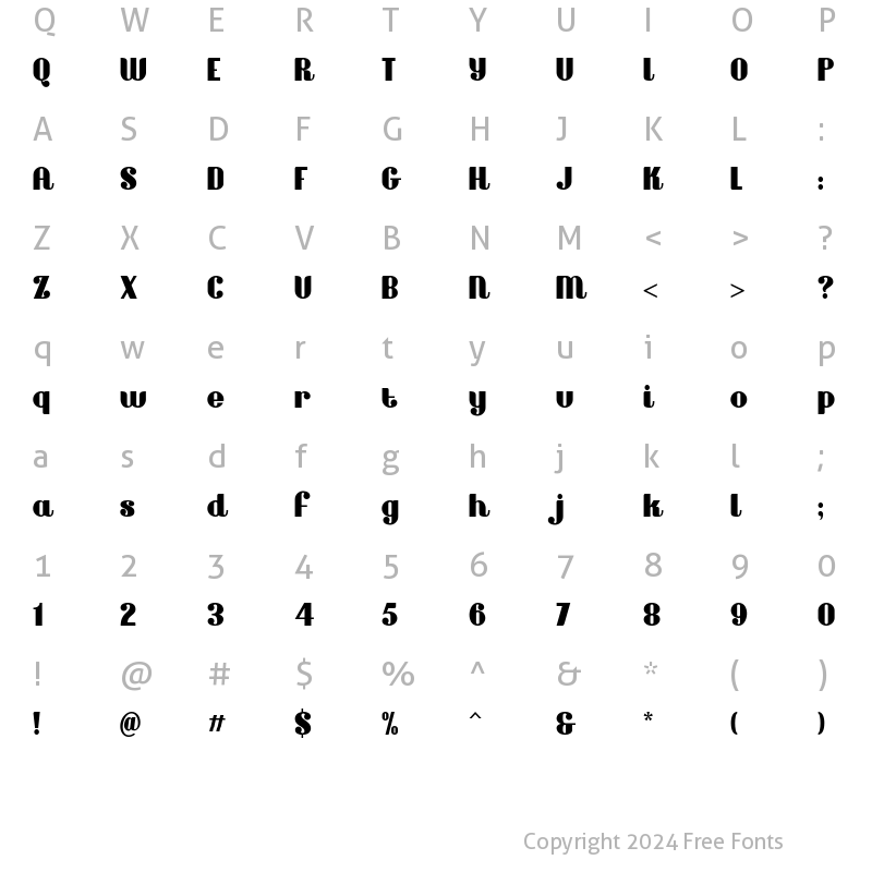 Character Map of Arancello Regular Arancello Regular