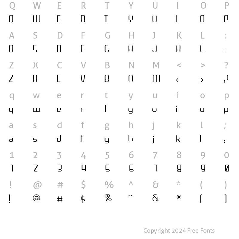 Character Map of Arbeka Light