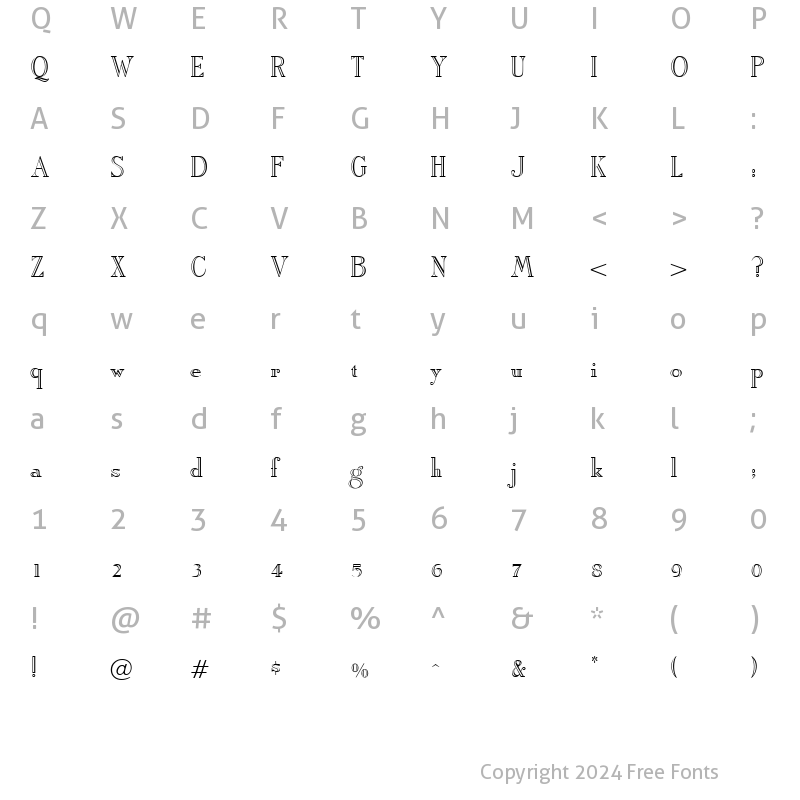 Character Map of ArbiterOpenface Regular