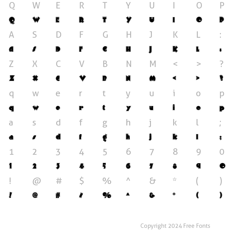 Character Map of Arbuckle Inline NF Regular