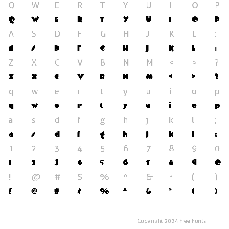 Character Map of Arbuckle Remix NF Regular