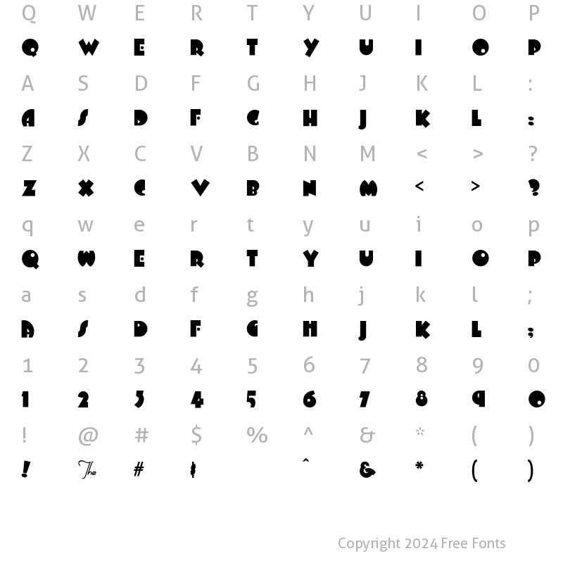 Character Map of ArbuckleFat Regular