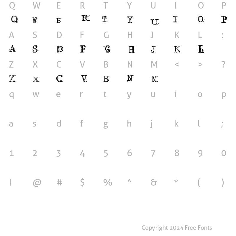 Character Map of Arcade Fire Regular