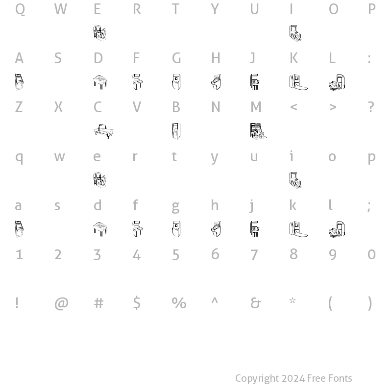 Character Map of Arcarde Video Games Regular