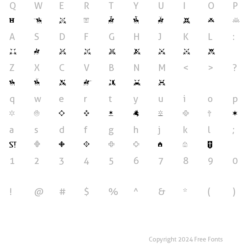 Character Map of Archangel Icon Regular